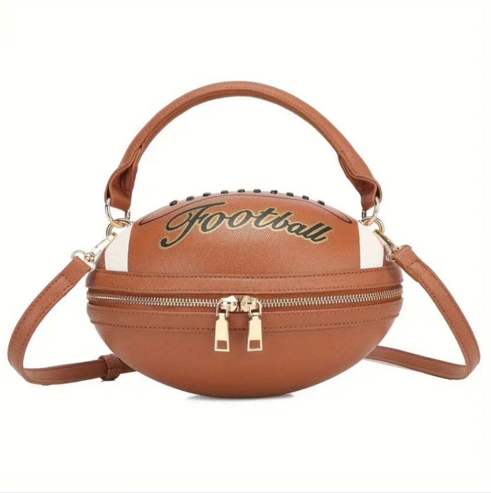 Large Pink Football Crossbody Purse - Picture 3 of 8